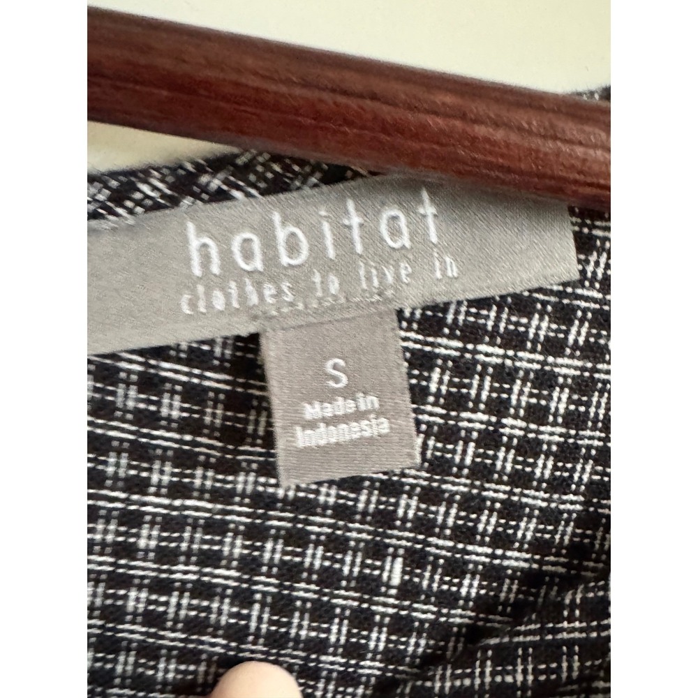 Habitat Grey Black Mixed Pattern Linen Cotton Shift Dress Small minimalist boho - Picture 2 of 8